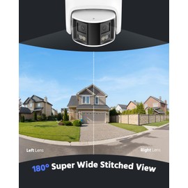 ANNKE FCD800 PoE Security Camera Outdoor with Dual Lens 180° Filed of View, 8MP IP Surveillance Camera Support Color Night Vision, Person/Vehicle Detection, Two-Way Talk, Built-in SD Card Slot