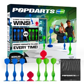 Popdarts Game Rookie Pack - Juego de dardos con ventosa para principiantes, para niños, familias y nuevos jugadores, juego de lanzamiento de objetivos para interiores y exteriores, configuración