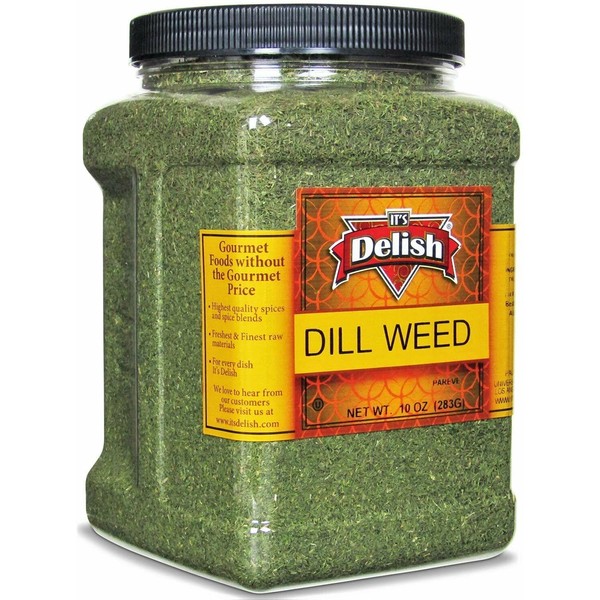 Dried Dill Weed by It's Delish, 10 Oz Jumbo Reusable Container – Classic...