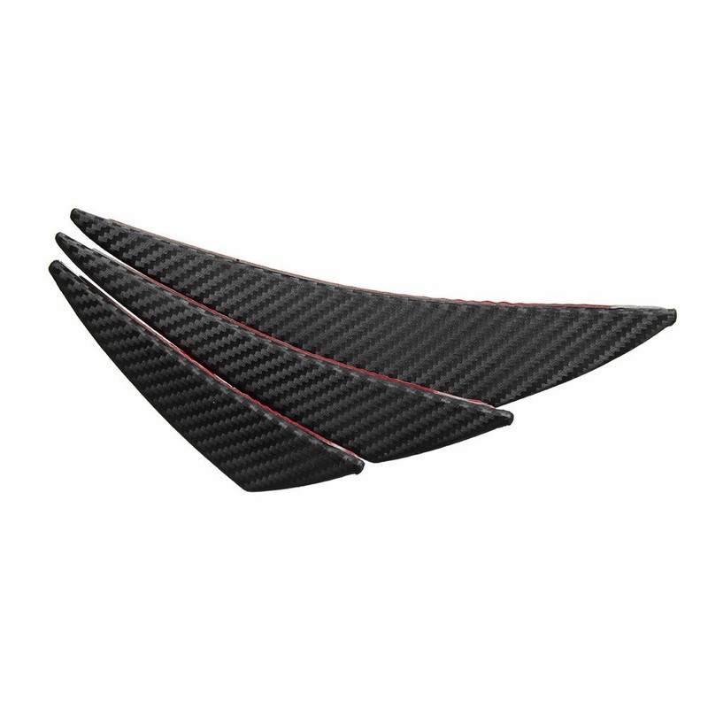ChaRLes 6pcs Universal Carbon Fiber Spoiler Front Bumper Fins Spoiler