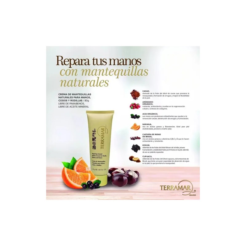 Crema Con Mantequillas Para Manos, Codos Y Rodillas Terramar
