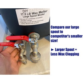 17.5 LB Wax Melter for Candle Making + Extra Large Pouring Spout: Reduced Clogging Electric Wax Melting Pot Machine