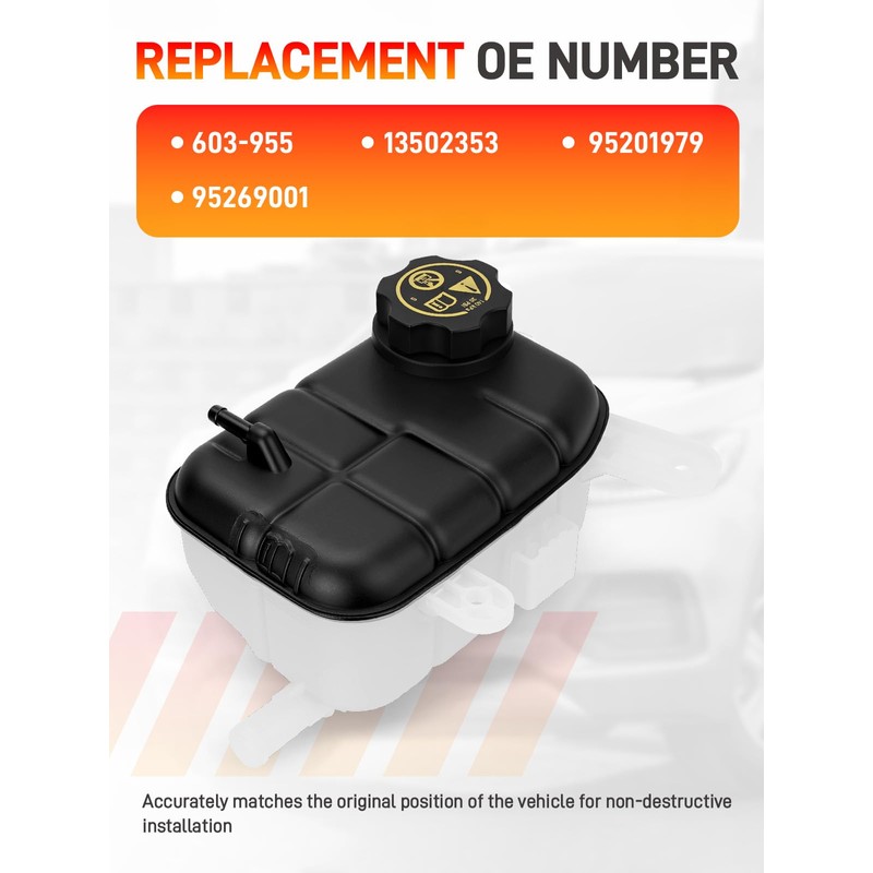 603-955 Engine Coolant Overflow Reservoir Tank with Cap Radiator Tank
