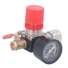 4-Way Air Compressor Pressure Regulator Kit 0-180 PSI with - European Air Compressor Conditioner - 1/4 Inch Ball Valve and Knob for Precise Pressure Control