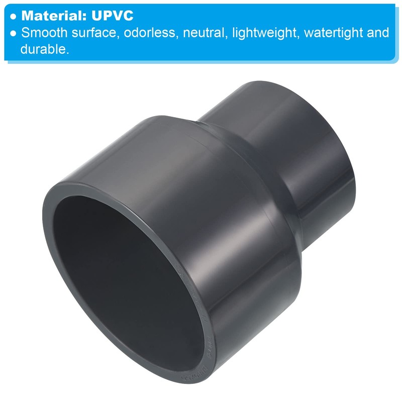 PATIKIL PVC Reducer Pipe Fitting 3.5x2.5 Inch Socket, Straight Coupling