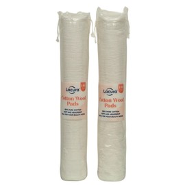 Lacura Pure Cotton Wool Pads 2 x 140, 100% Cotton, Non-Shedding, for Make-up Removal, Face, Nails – Soft, Absorbent, Ideal for Skincare and Beauty Routines