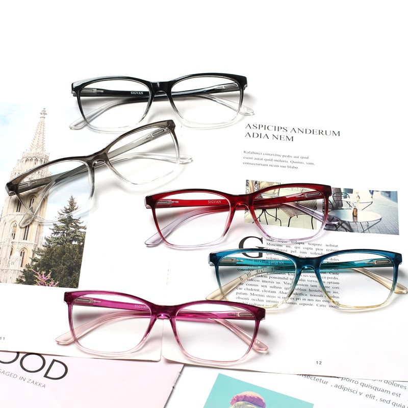 SIGVAN Ladies Reading Glasses Blue Light Blocking Spring Hinge Fashion