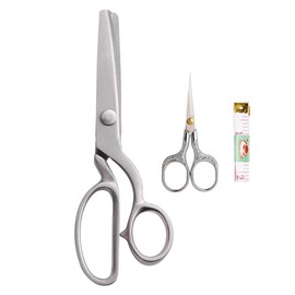 Pinking Shears All Stainless Steel Fabric Shears Heavy Duty Serrated Paper Scissors Decorative Edge Zig Zag Cut Scissors 8 Inch