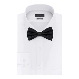 Trimming Shop Satin Classy Neck Bow Tie Solid Black Colour Adjustable Butterfly Pretied Bowtie Tuxedo Men Women Kids Formal Casual Party Wear Fashion Accessory