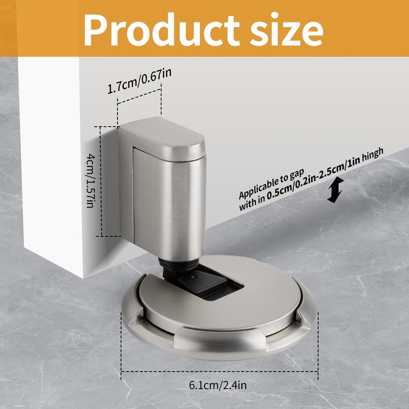 Bak Bo Windproof Door Stoppers 2 Pack Adjustable Bottom of