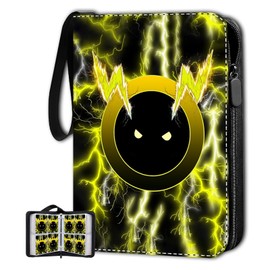 ShrewdYuya Trading Card Binder-440 Pockets Premium Trading Card Book, Double-Side Collectible Card Albums Compatible with Game/Baseball/Football/TCG Card, Waterproof PU Zippered Storage Card Holder