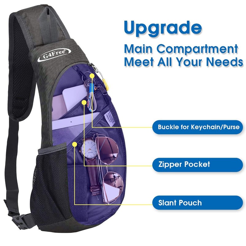 G4Free Sling Bags Men's Shoulder Backpack Small Cross Body Chest
