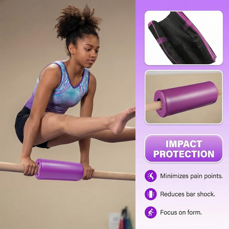 Vurixfo Gymnastics Bar Pad Detachable, Purple Gymnastics Bar Pad Protector