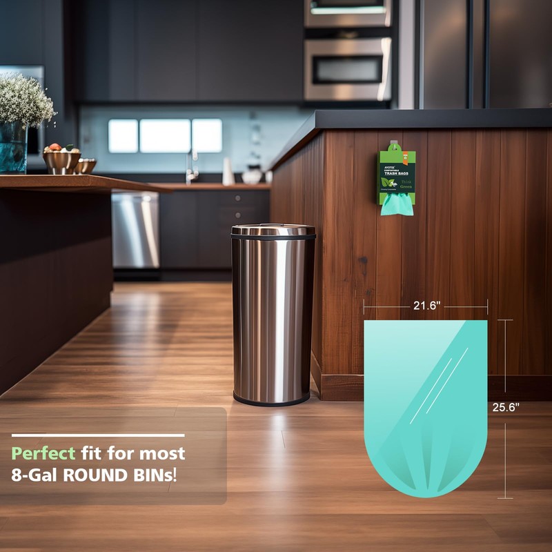 Biodegradable 8 Gallon Trash Bags, AYOTEE Garbage Bags 8 gallon,
