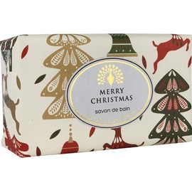 The English Soap Company, Vintage Wrapped Shea Butter Soap, Reindeer & Fir Tree - Mulled Wine, 200 g