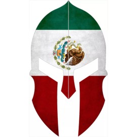 Atomic Market TWO PACK Mexico Flag Spartan Helmet Sticker Patriotic Fearless Warrior Decal