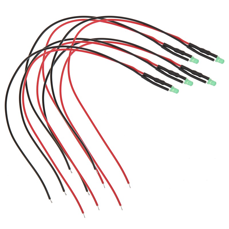 100Pcs LED Pre Wired LightEmitting Diode 12V Round Head High