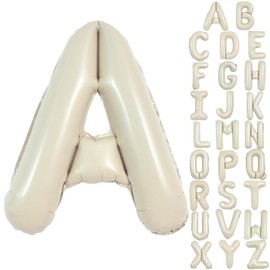 TONIFUL 40 Inch Large Cream White Letter A Balloons Giant Alphabet Letter Balloons,Foil Mylar Big Balloons for Birthday Party,Anniversary,Baby Shower,Wedding Supplies Decorations