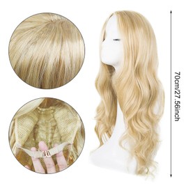 SAIIURV Blonde Long Curly Full Hair Wig for Women, 28" 70cm Long Curly Wave Wigs, Ladies Fancy Dress Wig, Women's Costume Wig Charming Hair Wigs Synthetic Wig for Cosplay Party, Daily Use (Blonde)