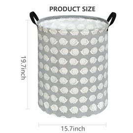 Baby Nursery Hamper Laundry Basket with Adorable Hedgehog Print - Foldable, Lightweight & Portable Storage Organizer for Clothes, Toys,Gifts, Nursery, Dorm