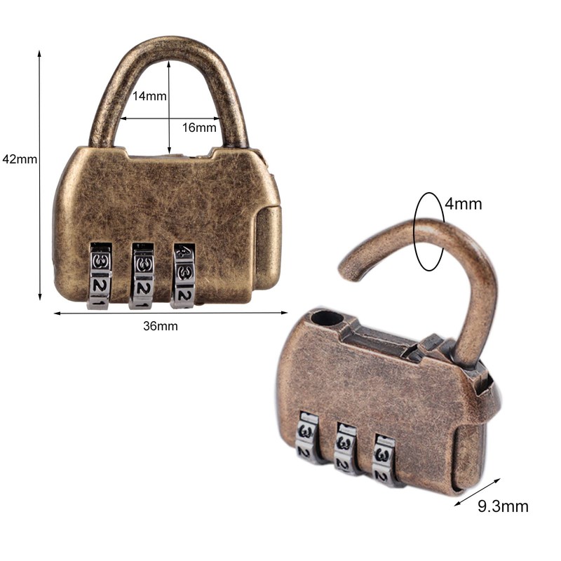HRASY 4 Pieces Mini Padlock Combination Lock Retro Diary Lock