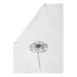 Azeeda 'Marigold Glory Flower ' White Cotton Tea Towel/Dish Cloth (TW00038121)
