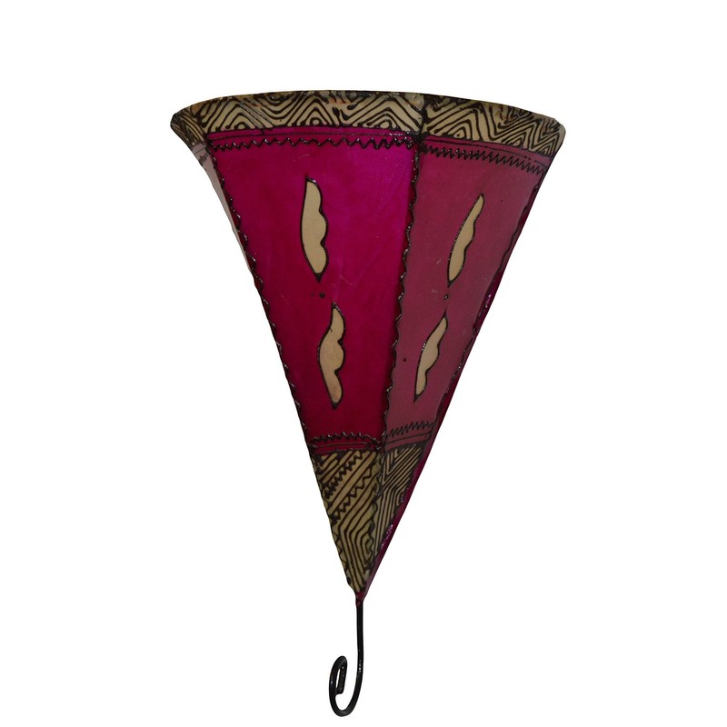 Henna Lamps & Sconces Moroccan Handmade Goat Leather Sconce Henna