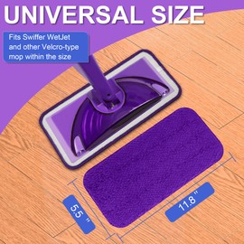 Aifacay Reusable Mop Pads Refills Compatible with Swiffer Wet Jet, 6 Pack Wet Pads Refill Microfiber Wet Dry Use Replacement Heads for Swiffer WetJet 11" Mop Types of Floor Cleaning