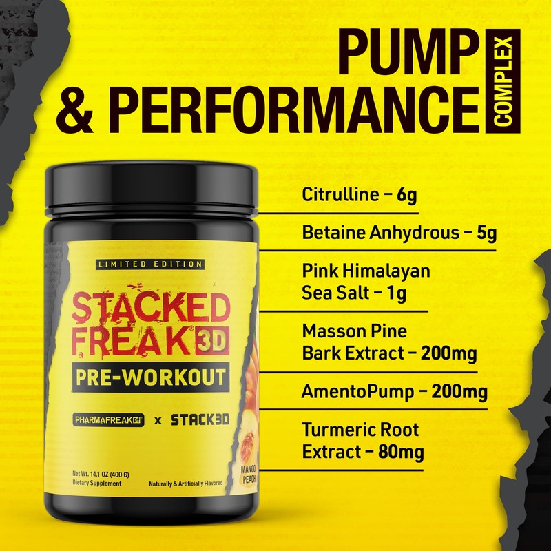 Pharmafreak X Stack3D: Stacked Freak 3D Pre-Workout PWO - Limited