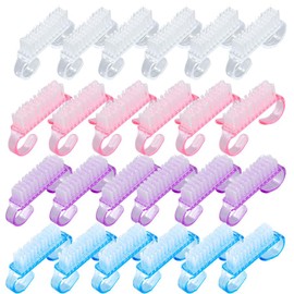24 Pzas Cepillos para Limpiar Uñas, Cepillo de limpieza de Uñas con Agarre Mango, Mini Limpieza De Uñas Plástico, Kit de Limpieza para Dedos de Los Pi