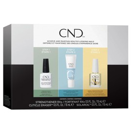 CND Triple C Kit – Nail Strengthener, Cuticle Cream & Cuticle Oil for Nails - Strengthener RXx, Cuticle Eraser & SolarOil - 3-Piece Nail Treatment for Weak and Damaged Nails and Cuticle Care
