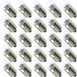 MEETOOT 25pcs E10 Mini Light Bulbs 1.5V 0.3A Physical Electrical Experiment Screw Base Indicator Light Incandescent Bulb Old-Fashioned Flashlight Lamp