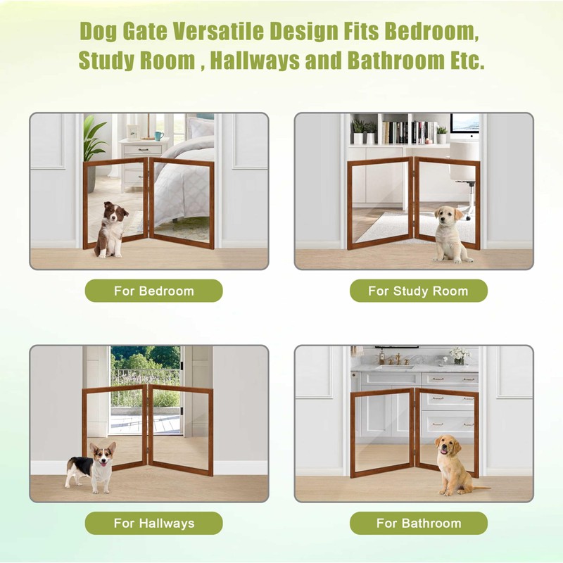 LZRS Clear Dog Gate for Indoor Use - Transparent Pet