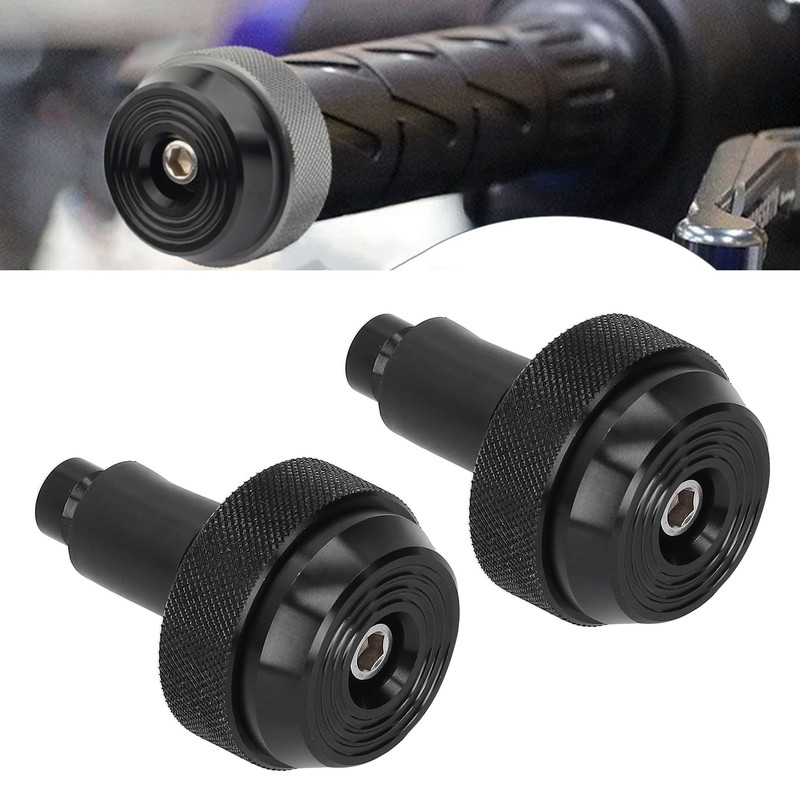Motorcycle Handlebar End Plug Throttle Speed Control Black Alumimium Rubber
