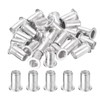 sourcing map 25Pcs Rivet Nuts Flat Head, M5 Aluminum Alloy