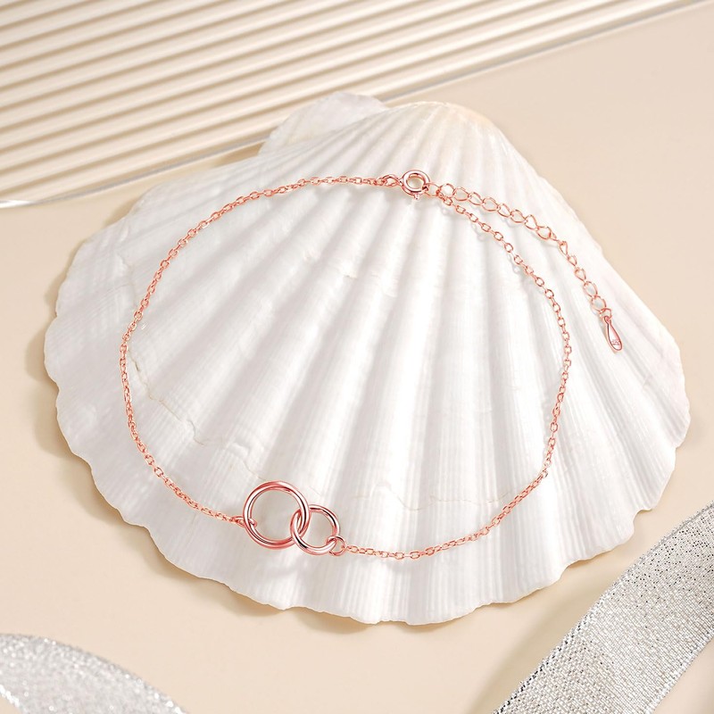 Zolkamery Silver Anklets for Women, 925 Sterling Silver Ankle Bracelet