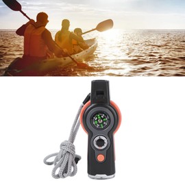 LED Light Survival Whistle with Thermometer, Multifunctional Emergency Kit for Hiking and Climbing Outdoor Survival Multipurpose Multifunctional Emergency