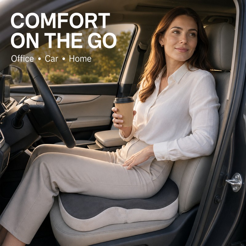 Memory Foam Seat Cushion for Office Chair, Car & Desk