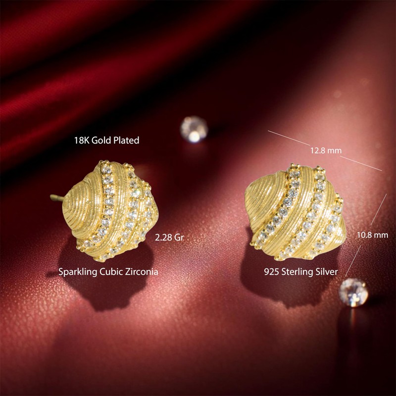 Finatso Geometric Square Earrings (Gold Plated)