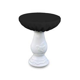 Bird Bath Cover 18 Oz Waterproof - Customize Cover with Any Size - 100% Weather Resistant Outdoor Cover with Elastic for Snug Fit (21" Dia x 18" H, Black)