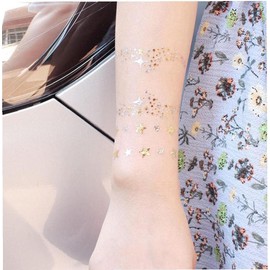 5 Imágenes De Tatuaje Temporal De Cara Metálica Dorada Y Plateada Pegatina De Maquillaje De Pecas Bloqueadas A Prueba De Agua Pegatina Para Ojos Para Mujeres Y Niñas