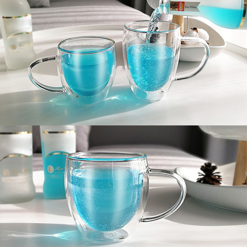 2Pcs Glass Water Mug Multipurpose Large Capacity Safe Transparent Drink