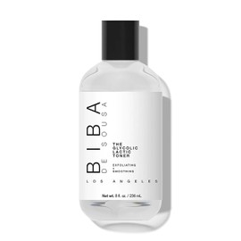 Biba de Sousa The Glycolic Lactic Toner - Exfoliating Toner with AHA, Hyaluronic Acid, and Aloe Vera - Illuminates Skin Complexion Without Excessive Drying (8 oz)