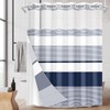 Nesphy No Hook Navy Blue Shower Curtain with Snap in