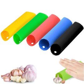 5 Pieces Pelador De Ajos, Adecuado Para La Eliminación Rápida De La Piel De Ajo, Fácil De Usar, Es Un Buen Ayudante Para La Cocina (Rojo, Naranja, Azul, Verde, Negro)