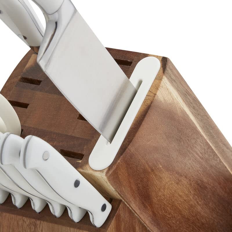 Sabatier Acacia Forged Triple Rivet Edgekeeper Knife Block Set, 15-Piece,