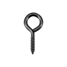 sourcing map Pack of 60 0.87 Inch Screw Eye Hooks Eye Screw Self Tapping Screws Screw in Hanger Ring Hooks Black