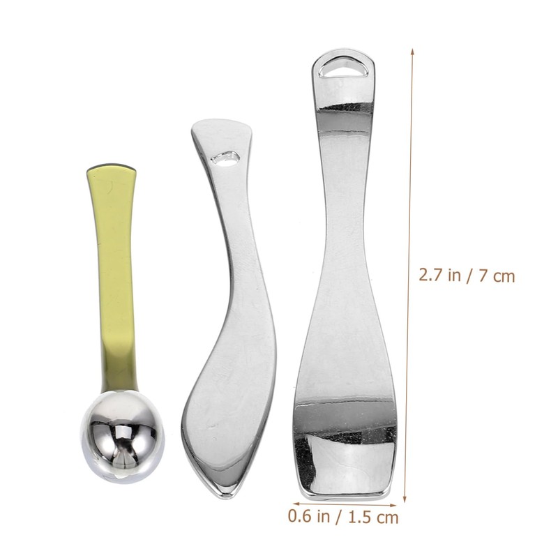 TOVINANNA 3pcs Mini Makeup Spatula Set Eye Spoon Sampling Spoon