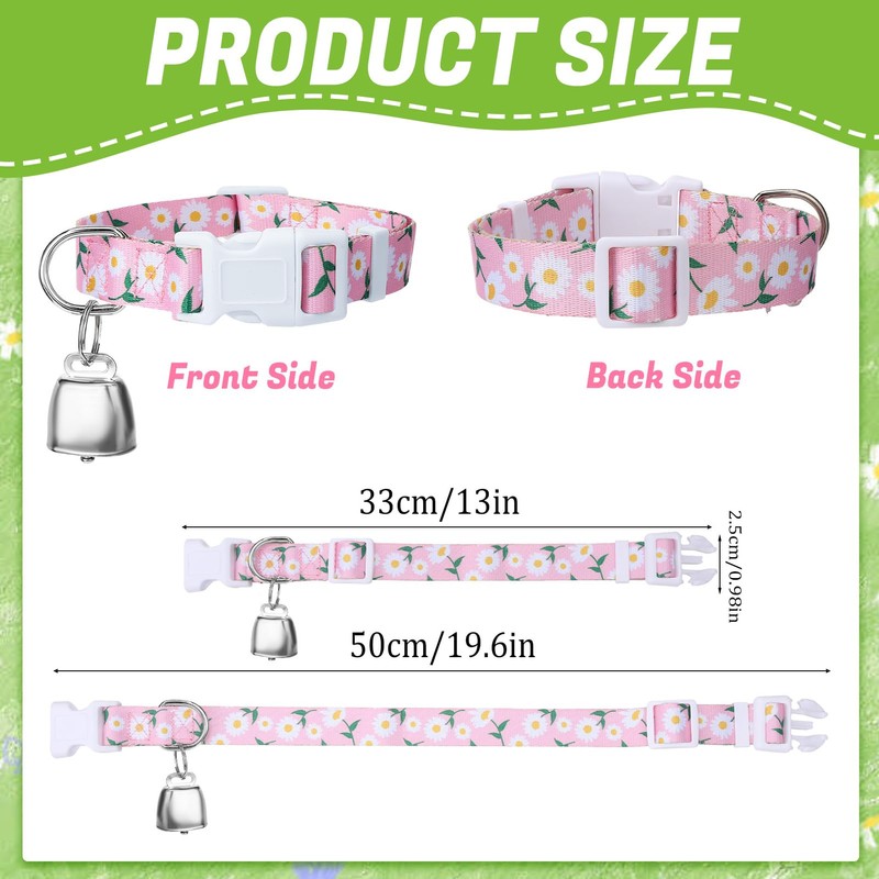 10 Pack Floral Goat Collars with Bells Adjustable Grazing Collar