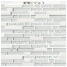 Delano Blanco 12 in. x 12 in. x 6 mm Glass Stone Mesh-Mounted Mosaic Tile